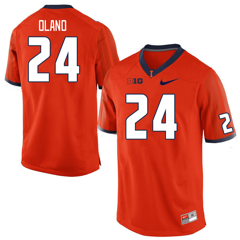 Men #24 David Olano Illinois Fighting Illini College Football Jerseys Stitched Sale-Orange